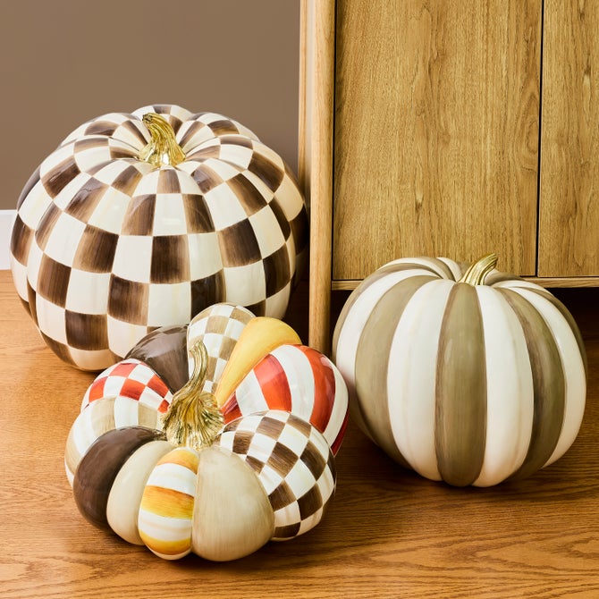 Harvest Glow Patchwork Large Pumpkin image number 1
