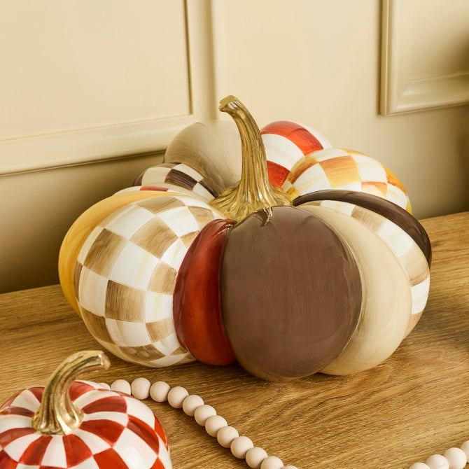 Harvest Glow Patchwork Medium Pumpkin image number 1