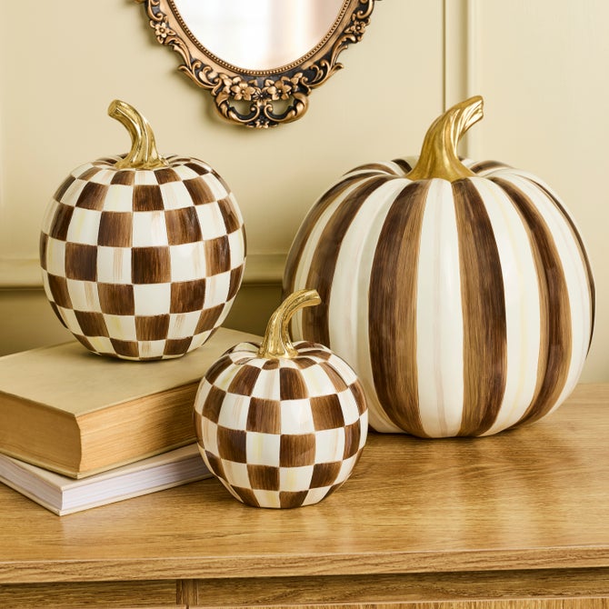 Chocolate Check Small Pumpkin image number 1