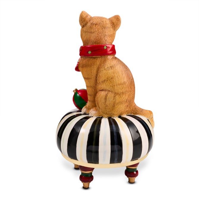 Holiday Cat on Tuffet Figurine image number 2