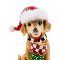 Holiday Lab Dog on Pillow Figurine