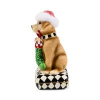 Holiday Lab Dog on Pillow Figurine