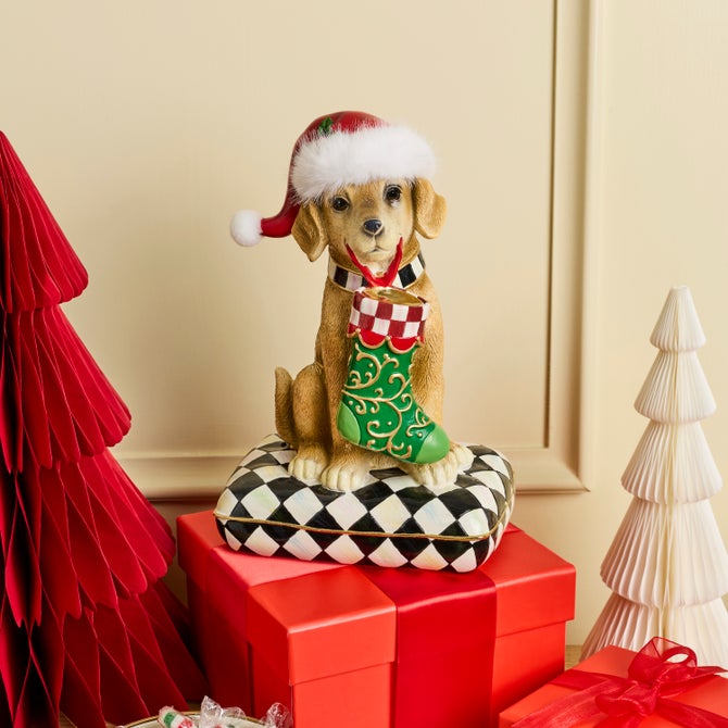 Holiday Lab Dog on Pillow Figurine image number 1