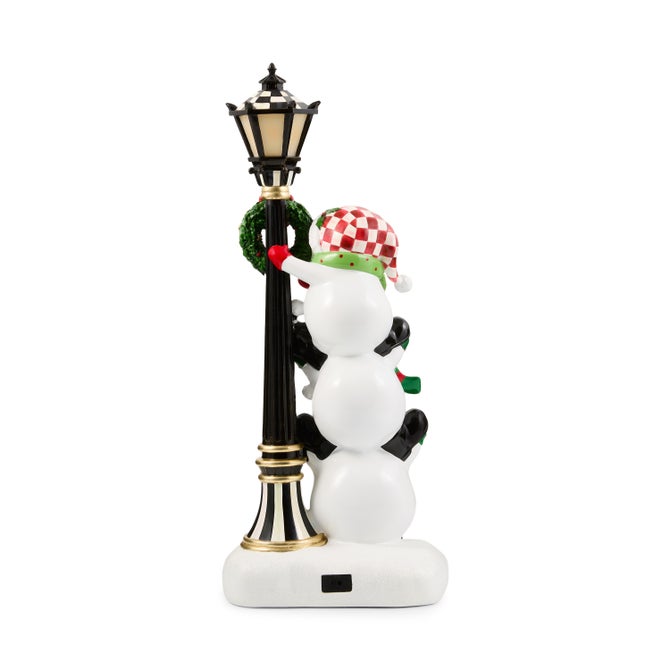 Illuminated Snowman Lamppost Figurine image number 2