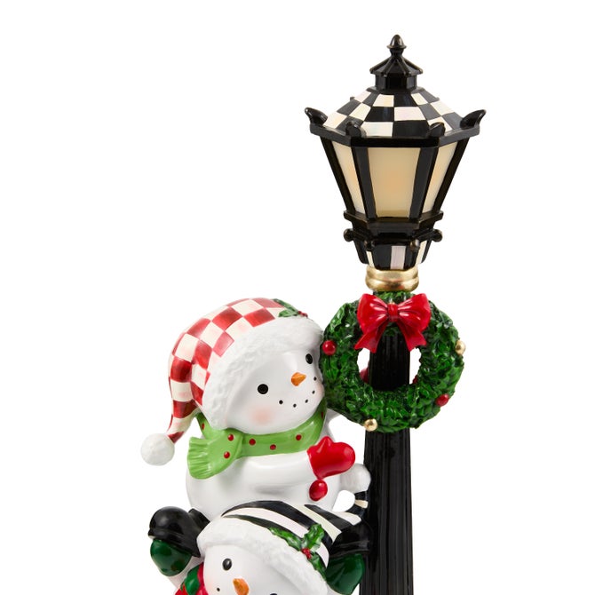 Illuminated Snowman Lamppost Figurine image number 3