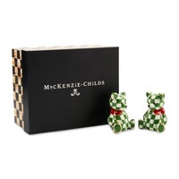 Emerald Check Holiday Bear Salt & Pepper Set