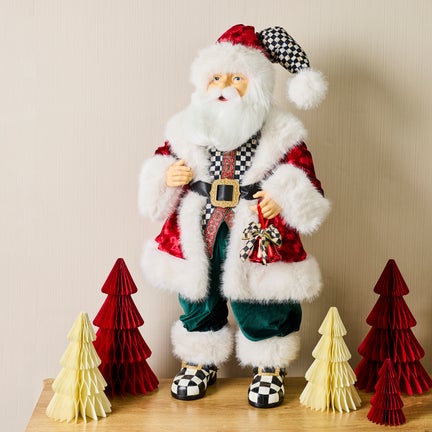 Animated Courtly Fabric Santa