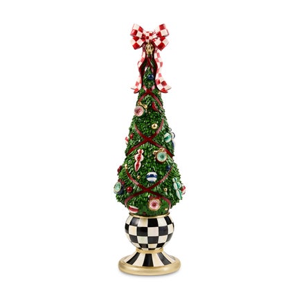 Timeless Tartan Illuminated Topiary Tree