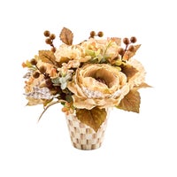 Mocha Check Fall Floral Arrangement