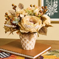 Mocha Check Fall Floral Arrangement