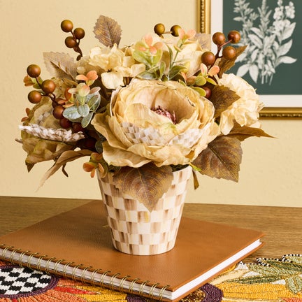 Mocha Check Fall Floral Arrangement