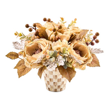 Mocha Check Fall Floral Arrangement