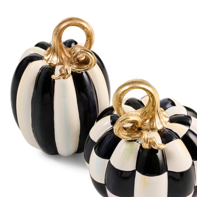Courtly Check and Stripe Petite Pumpkins, Set of 2 image number 2