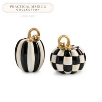 Courtly Check and Stripe Petite Pumpkins, Set of 2