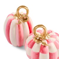 Bubblegum Check and Stripe Petite Pumpkins, Set of 2