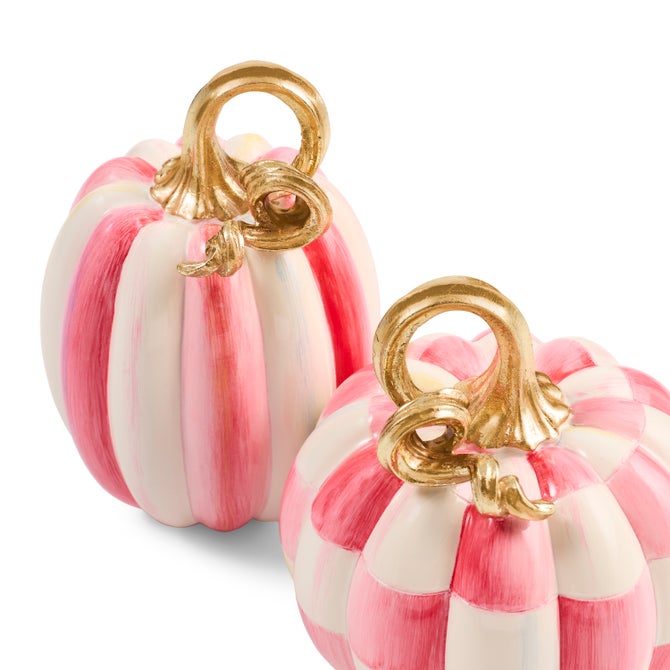 Bubblegum Check and Stripe Petite Pumpkins, Set of 2 image number 2