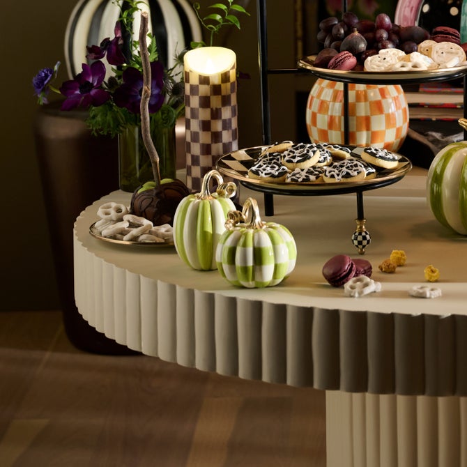 Moss Check and Stripe Petite Pumpkins, Set of 2 image number 3