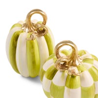 Moss Check and Stripe Petite Pumpkins, Set of 2