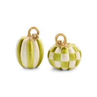 Moss Check and Stripe Petite Pumpkins, Set of 2