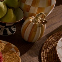 Amber Check and Stripe Petite Pumpkins, Set of 2
