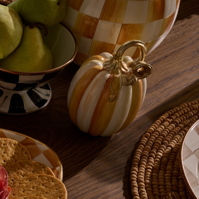 Amber Check and Stripe Petite Pumpkins, Set of 2 image number 3
