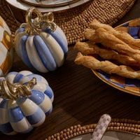 Royal Check and Stripe Petite Pumpkins, Set of 2