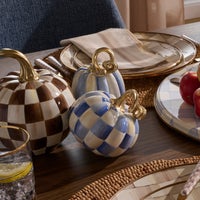 Royal Check and Stripe Petite Pumpkins, Set of 2