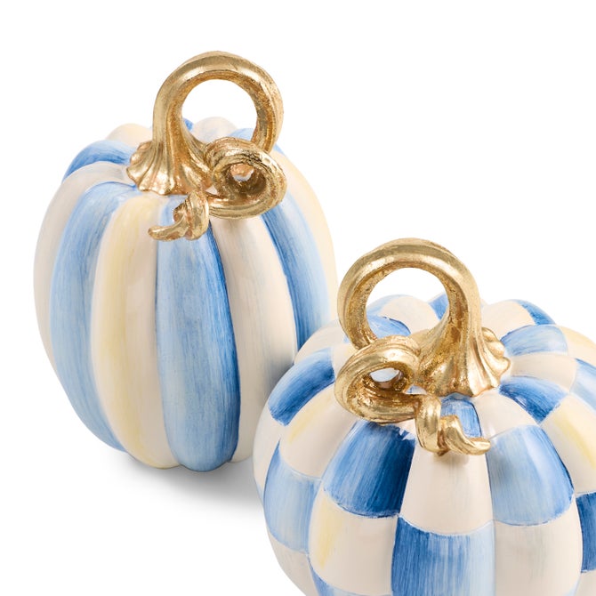 Royal Check and Stripe Petite Pumpkins, Set of 2 image number 2