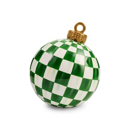 Green Check Small Tabletop Ornament
