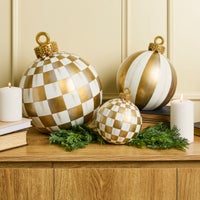 Gold Check Large Tabletop Ornament