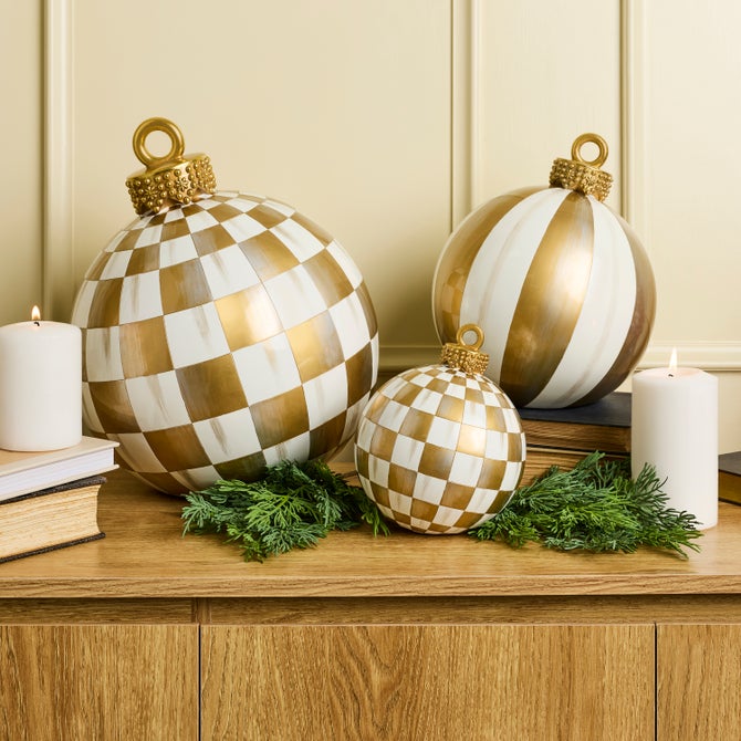 Gold Check Large Tabletop Ornament image number 1