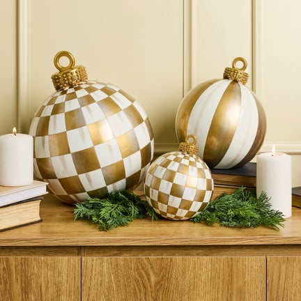 Gold Stripe Medium Tabletop Ornament