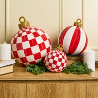 Red Stripe Medium Tabletop Ornament