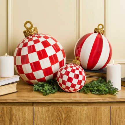 Red Stripe Medium Tabletop Ornament