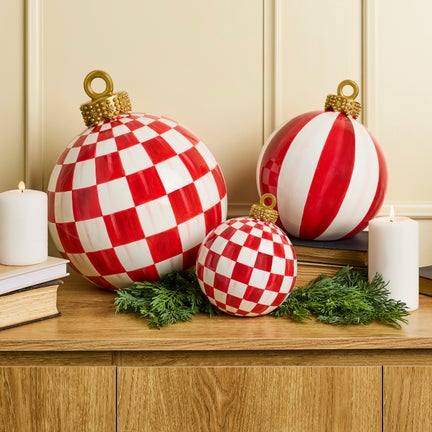 Red Check Small Tabletop Ornament