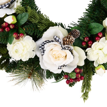Courtly Winter Floral 26" Wreath