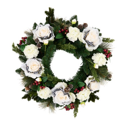 Courtly Winter Floral 26" Wreath