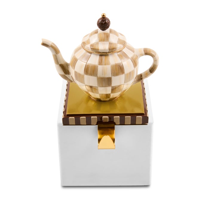 Mocha Check Teapot Stocking Holder image number 3