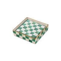 Emerald Check Cocktail Napkin Holder