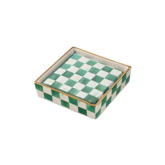Emerald Check Cocktail Napkin Holder image number 2