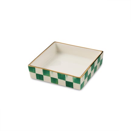 Emerald Check Cocktail Napkin Holder