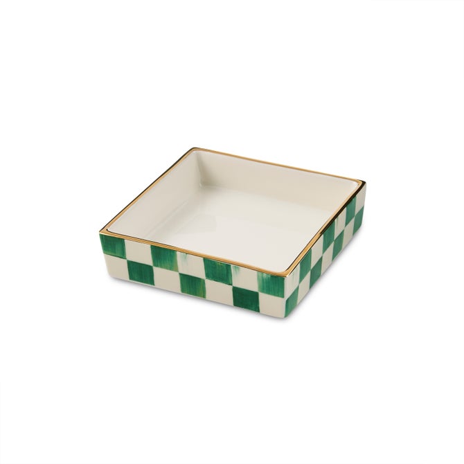 Emerald Check Cocktail Napkin Holder image number 0