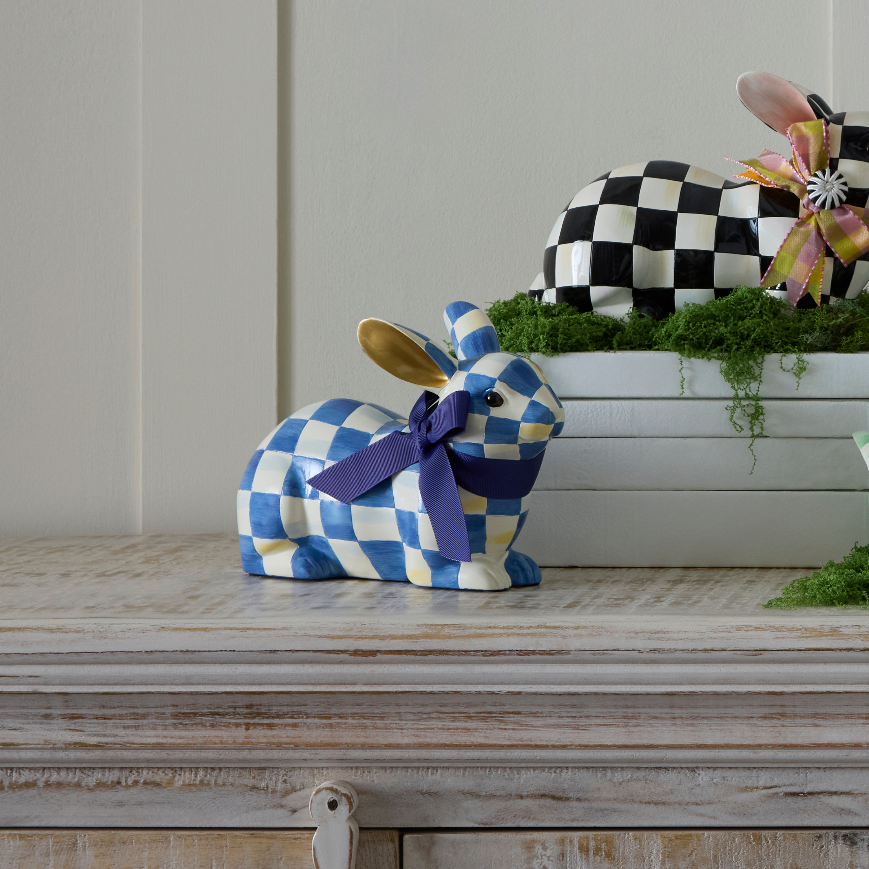 malymoon ドリーミーブルーチェック 2wayバニー MacKenzie-Childs | Royal Check Resting Bunny
