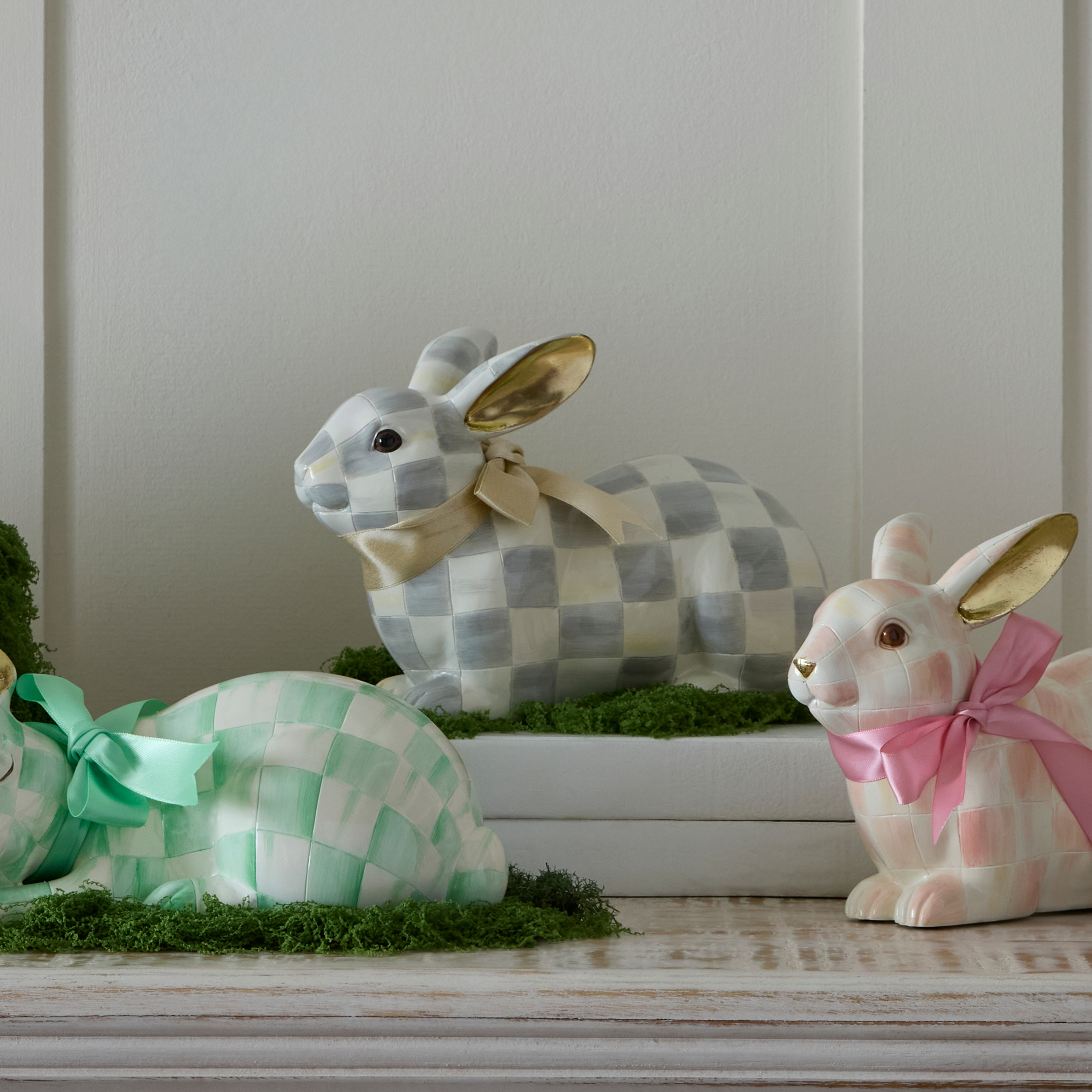 MacKenzie-Childs | Sterling Check Resting Bunny
