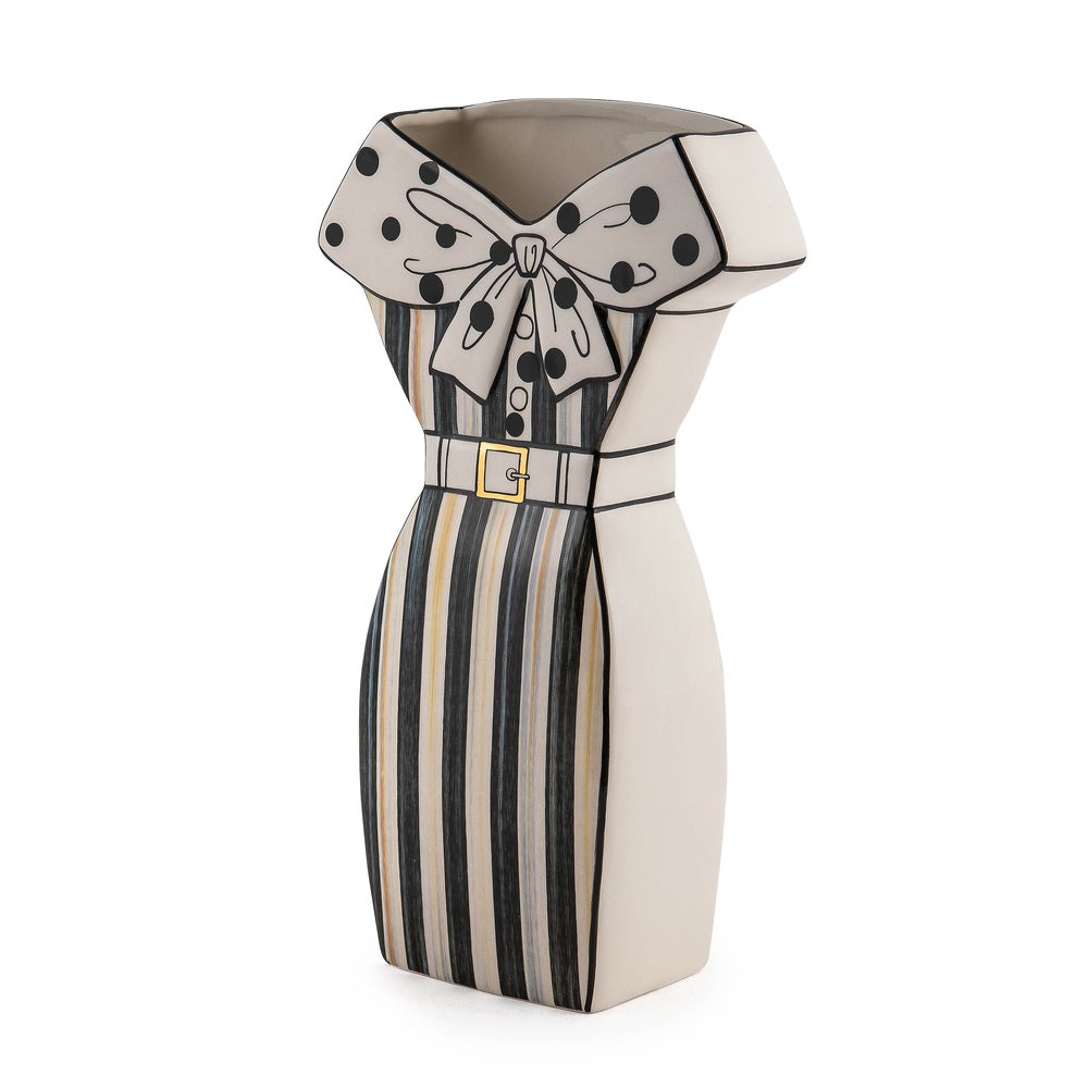 MACKENZiE-CHiLDS Mackenzie ドレス形　花瓶 MacKenzie-Childs | Doodles Dress Vase