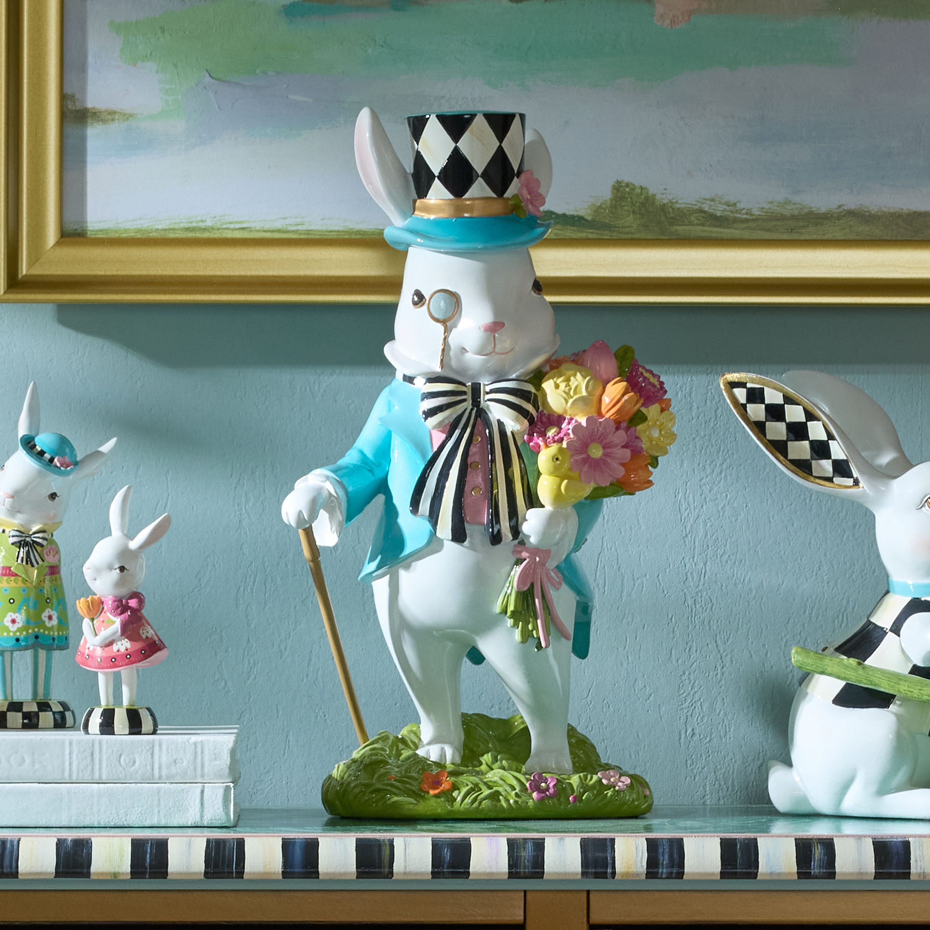 MacKenzie-Childs Calico Bunny Figurine - Thumbnail 3