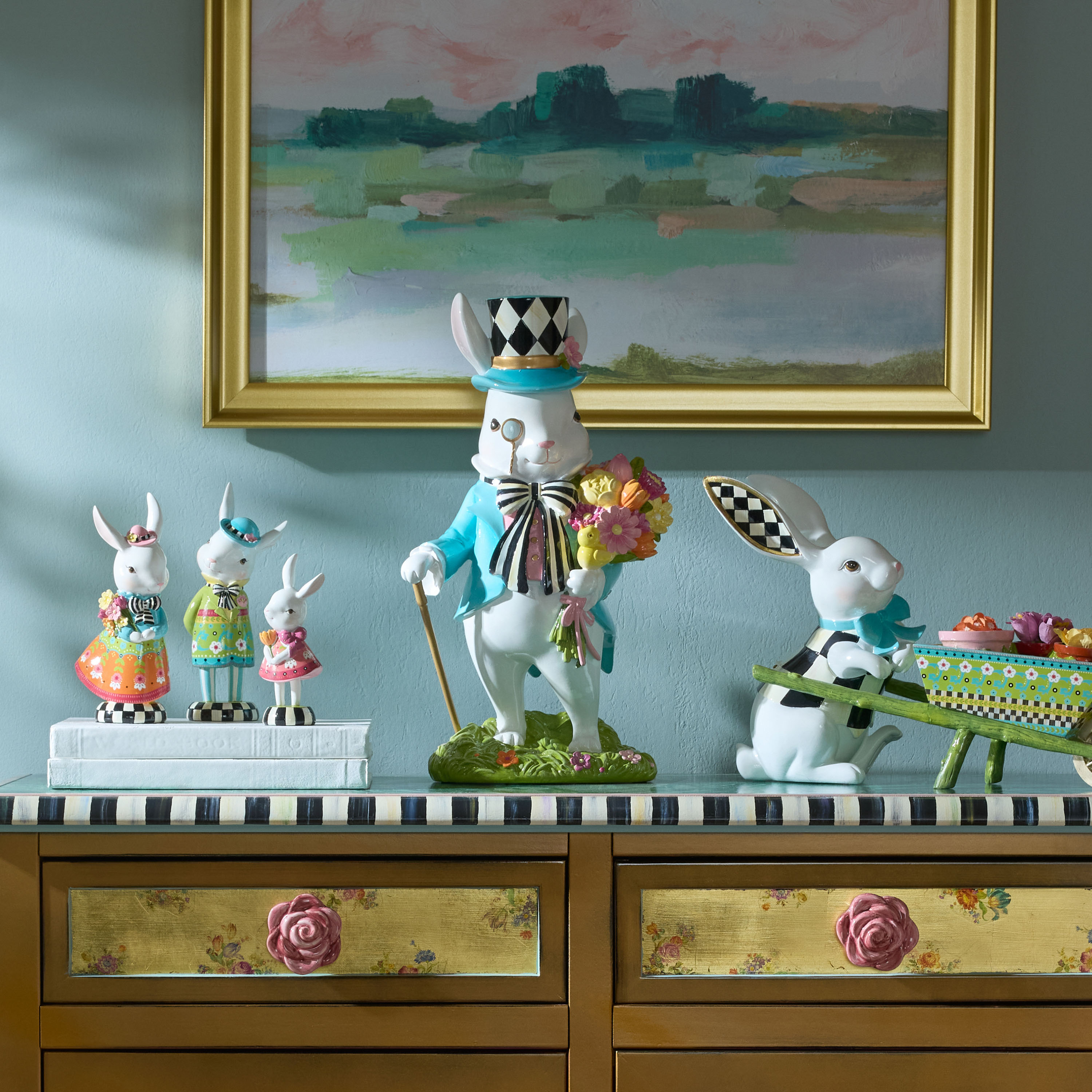 MacKenzie-Childs Calico Bunny Figurine - Thumbnail 4