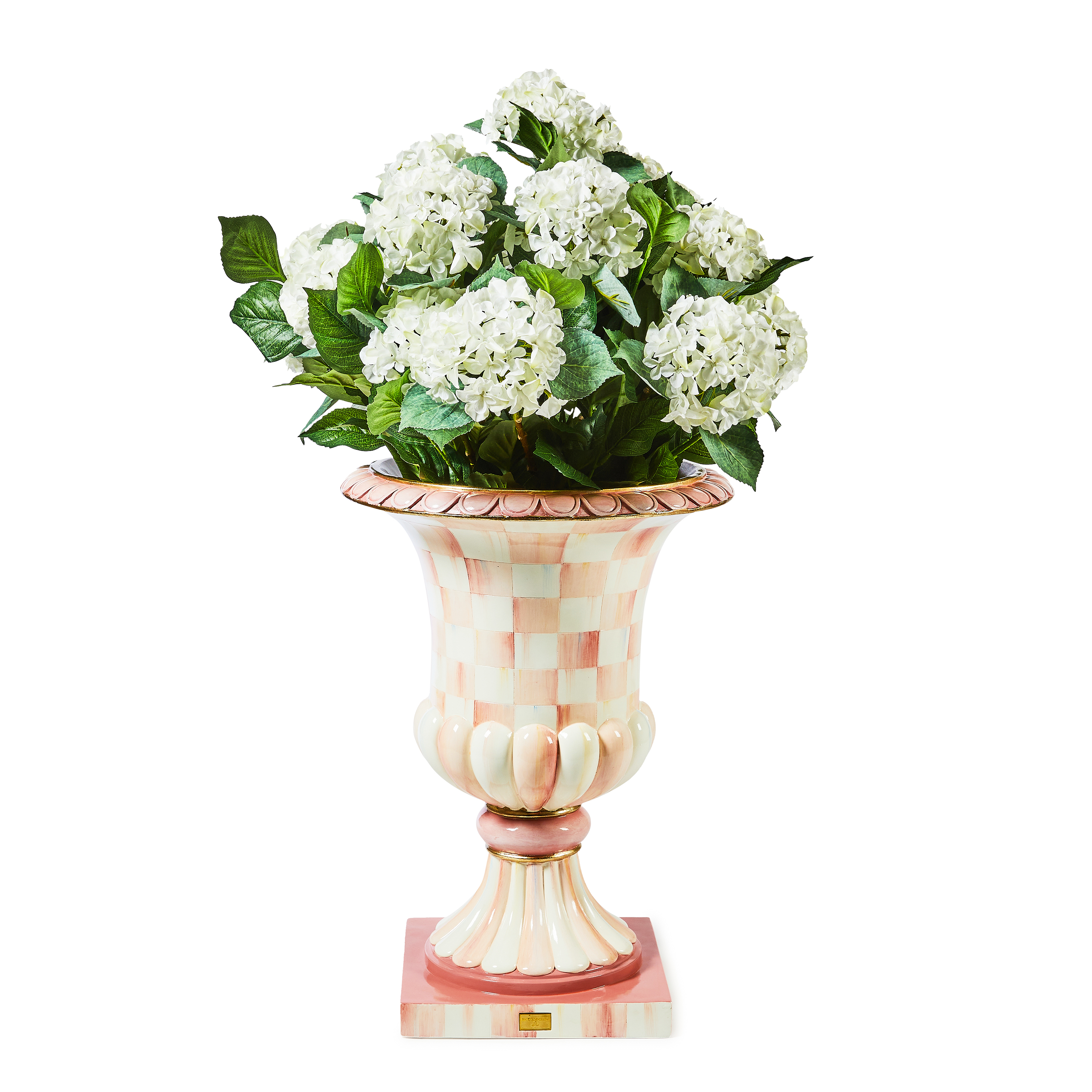 MacKenzie-Childs Rosy Check Pedestal Urn