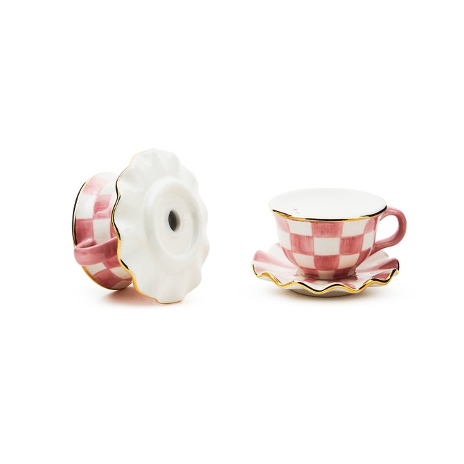 Rosy Check Teacup Salt & Pepper Set image number 1