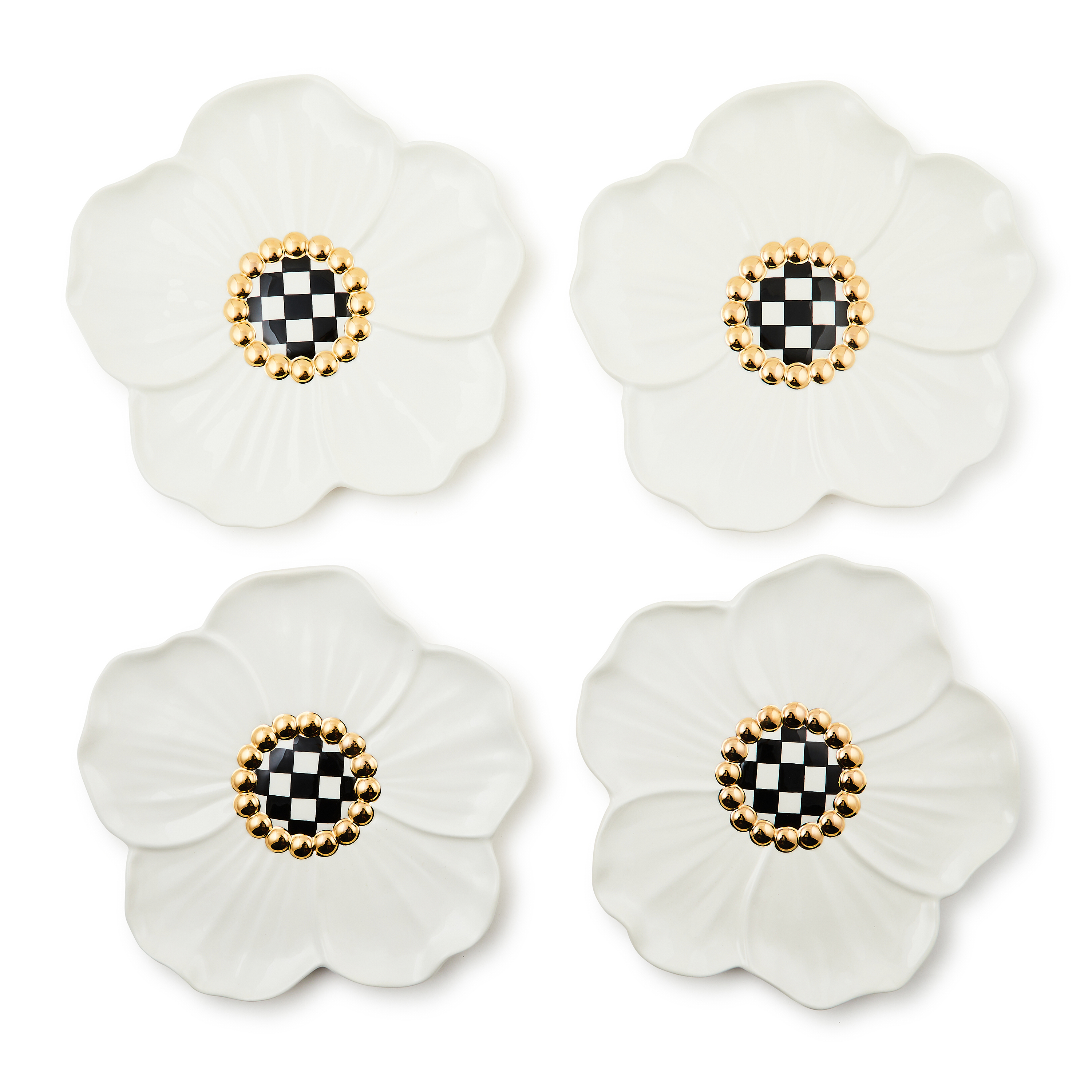 MacKenzie-Childs White Rabbit Dessert Plates